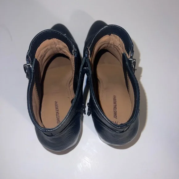 Johnston and Murphy Black Leather Ankle Boots - S1 - Picture 4 of 5